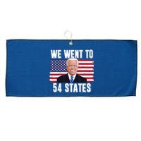 We Went To 54 States USA Flag Joe Biden Funny Large Microfiber Waffle Golf Towel