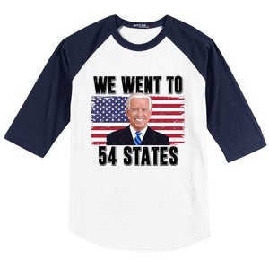 We Went To 54 States USA Flag Joe Biden Funny Baseball Sleeve Shirt