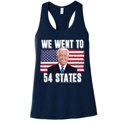 We Went To 54 States USA Flag Joe Biden Funny Womens Tank Top