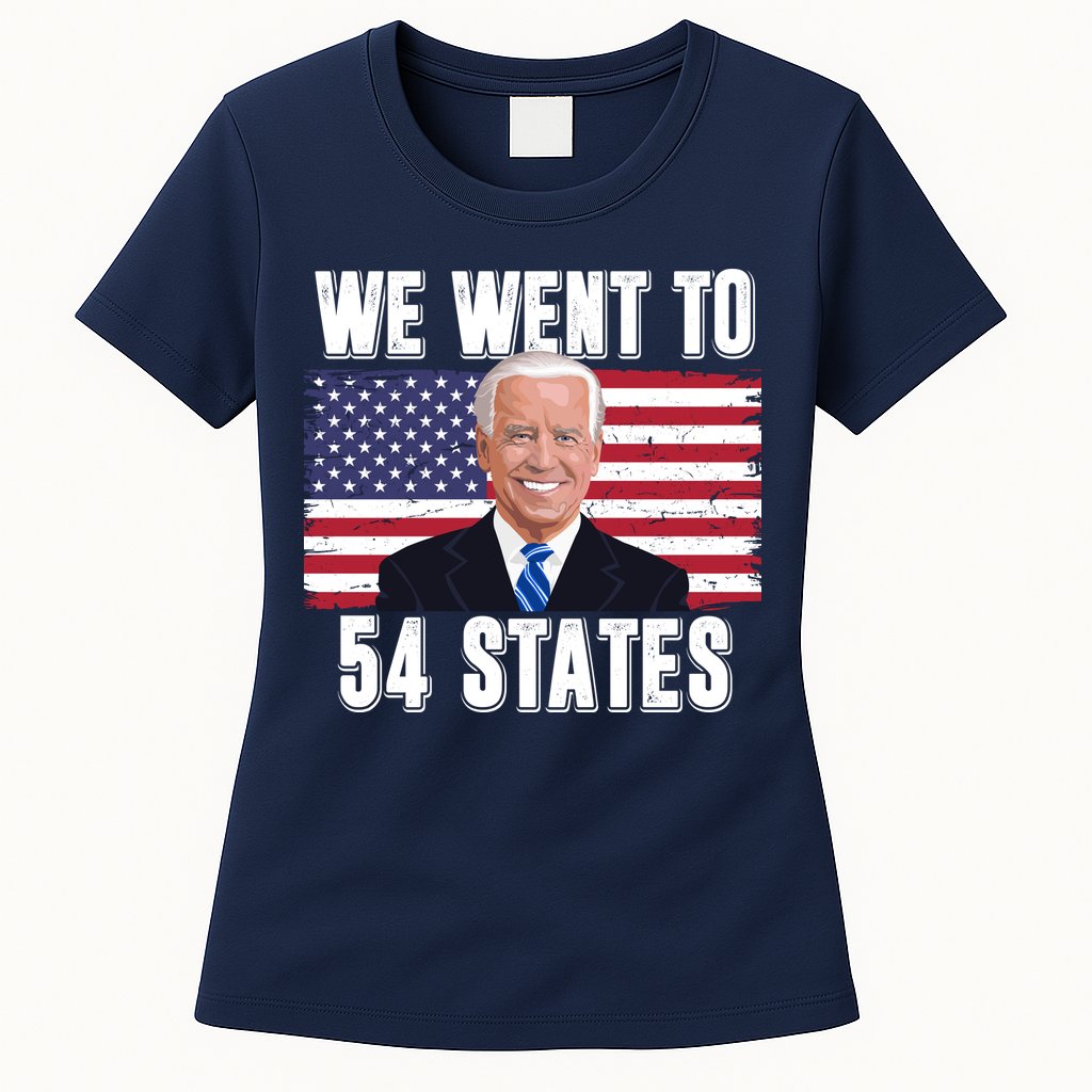 We Went To 54 States USA Flag Joe Biden Funny Womens T-Shirt