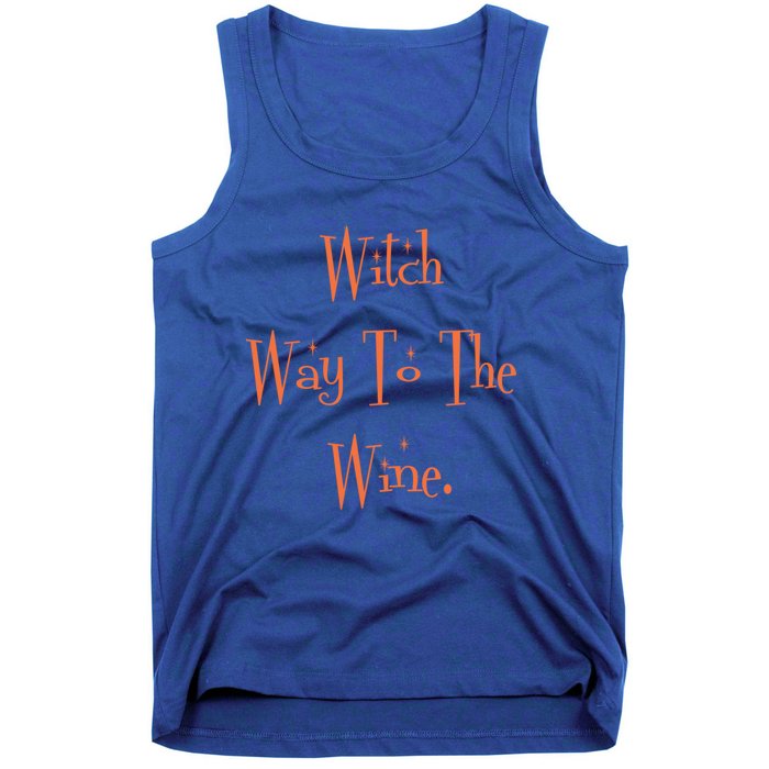 Witch Way To The Wine Funny Wine Er Orange Gift Tank Top