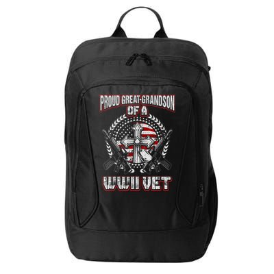 World War Two Veteran Proud Great Grandson Wwii Vet Military City Backpack