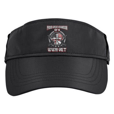 World War Two Veteran Proud Great Grandson Wwii Vet Military Adult Drive Performance Visor