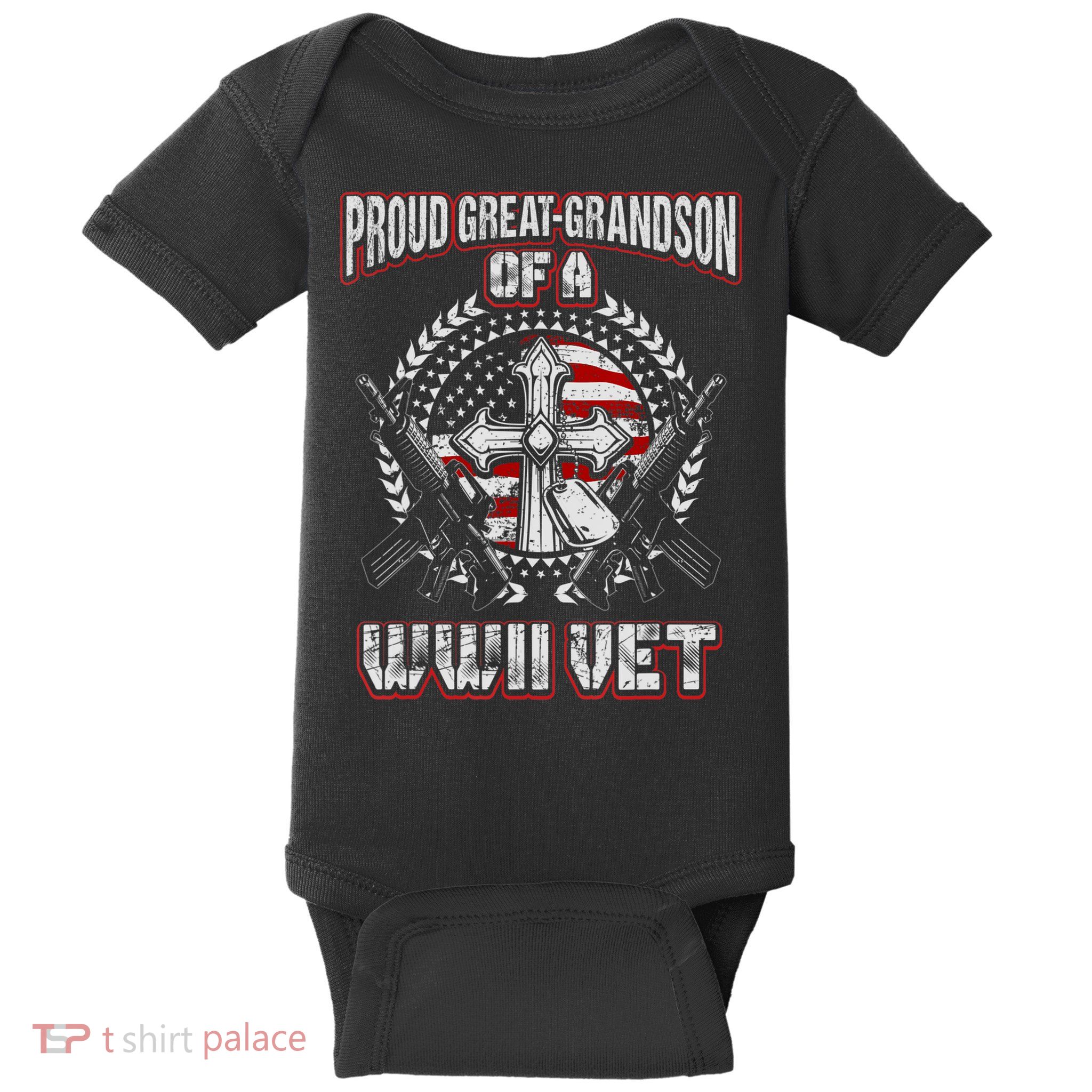 World War Two Veteran Proud Great Grandson Wwii Vet Military Baby Bodysuit