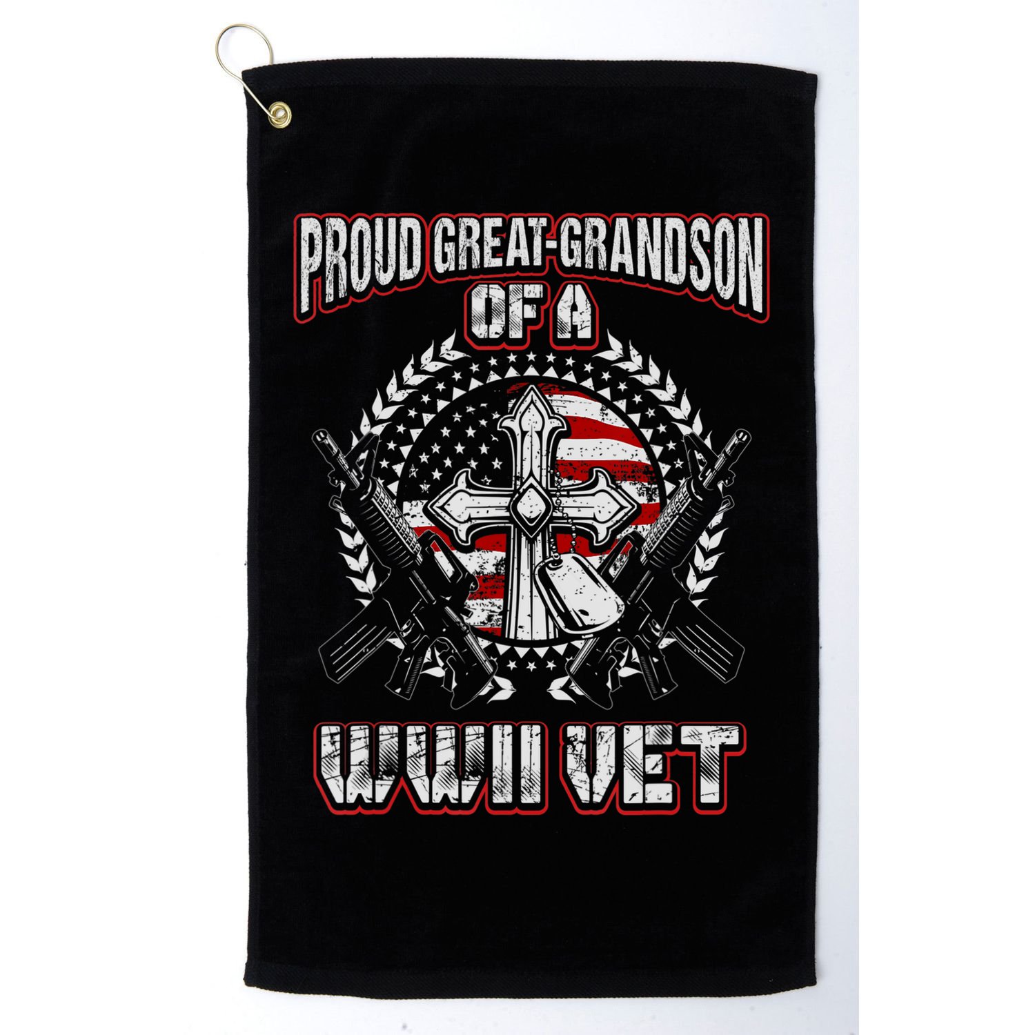 World War Two Veteran Proud Great Grandson Wwii Vet Military Golf Towel