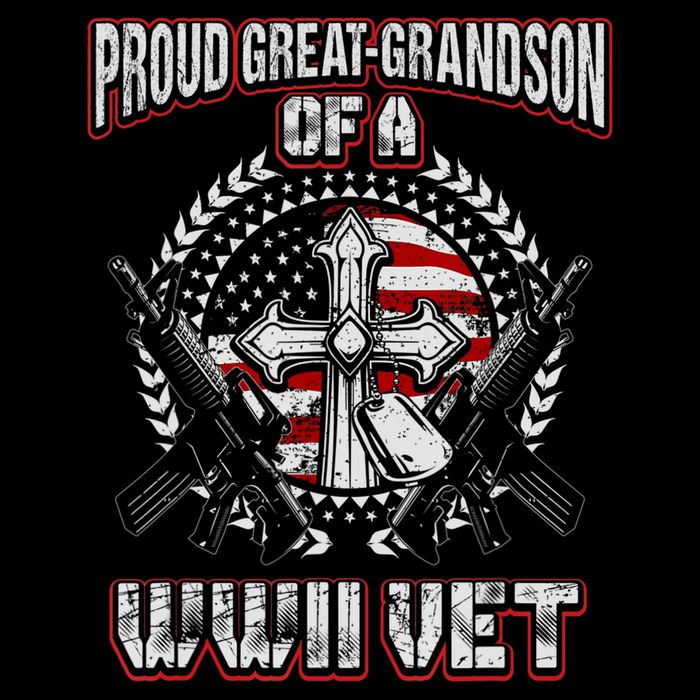 World War Two Veteran Proud Great Grandson Wwii Vet Military Womens T-Shirt