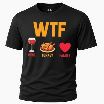WTF Wine Turkey Family Shirt Funny Thanksgiving Day Performance Shirt