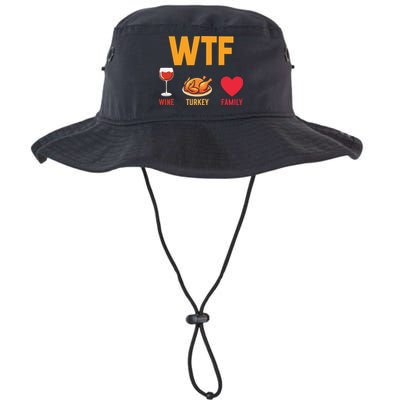 WTF Wine Turkey Family Shirt Funny Thanksgiving Day Bucket Hat