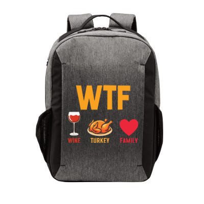 WTF Wine Turkey Family Shirt Funny Thanksgiving Day Vector Backpack