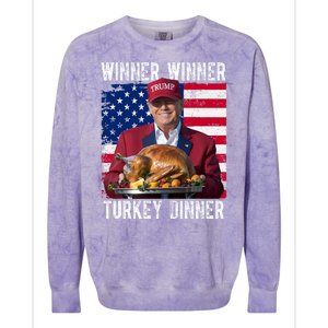 Winner Winner Turkey Dinner Funny Trump Usa Colorblast Crewneck Sweatshirt