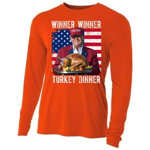 Winner Winner Turkey Dinner Funny Trump Usa Cooling Performance Long Sleeve Crew