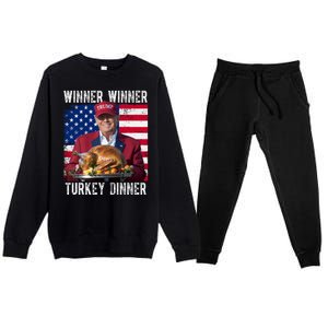 Winner Winner Turkey Dinner Funny Trump Usa Premium Crewneck Sweatsuit Set