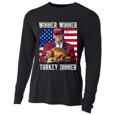 Winner Winner Turkey Dinner Funny Trump Usa Cooling Performance Long Sleeve Crew
