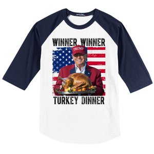 Winner Winner Turkey Dinner Funny Trump Usa Baseball Sleeve Shirt