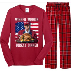 Winner Winner Turkey Dinner Funny Trump Usa Long Sleeve Pajama Set