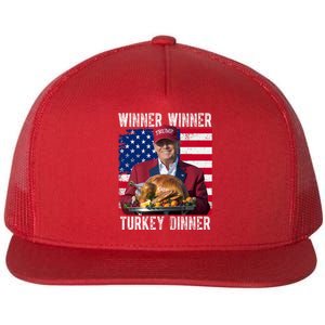 Winner Winner Turkey Dinner Funny Trump Usa Flat Bill Trucker Hat