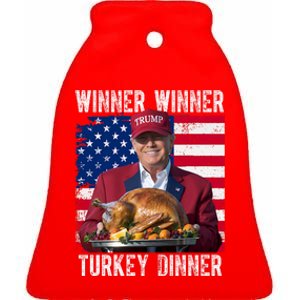 Winner Winner Turkey Dinner Funny Trump Usa Ceramic Bell Ornament