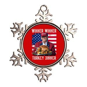 Winner Winner Turkey Dinner Funny Trump Usa Metallic Star Ornament