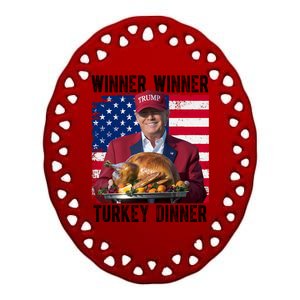 Winner Winner Turkey Dinner Funny Trump Usa Ceramic Oval Ornament