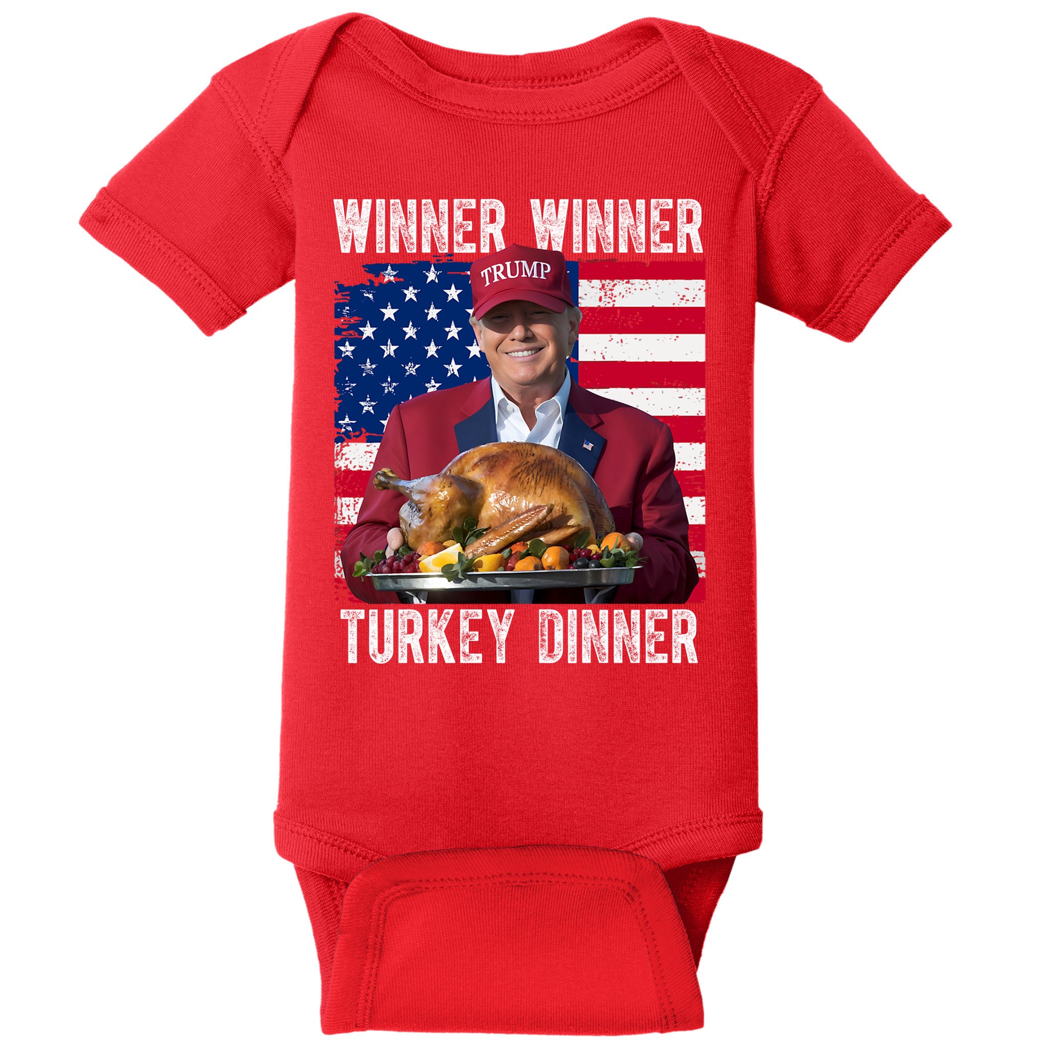 Winner Winner Turkey Dinner Funny Trump Usa Baby Bodysuit