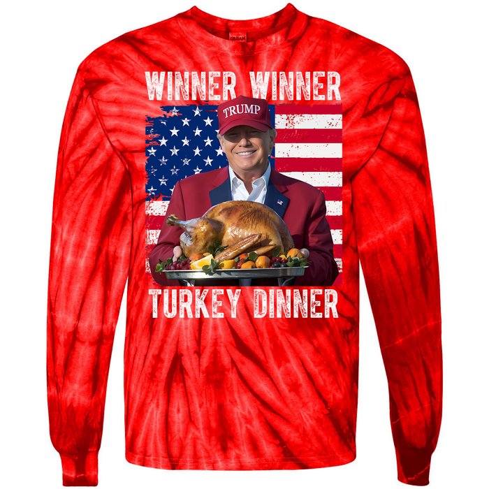 Winner Winner Turkey Dinner Funny Trump Usa Tie-Dye Long Sleeve Shirt