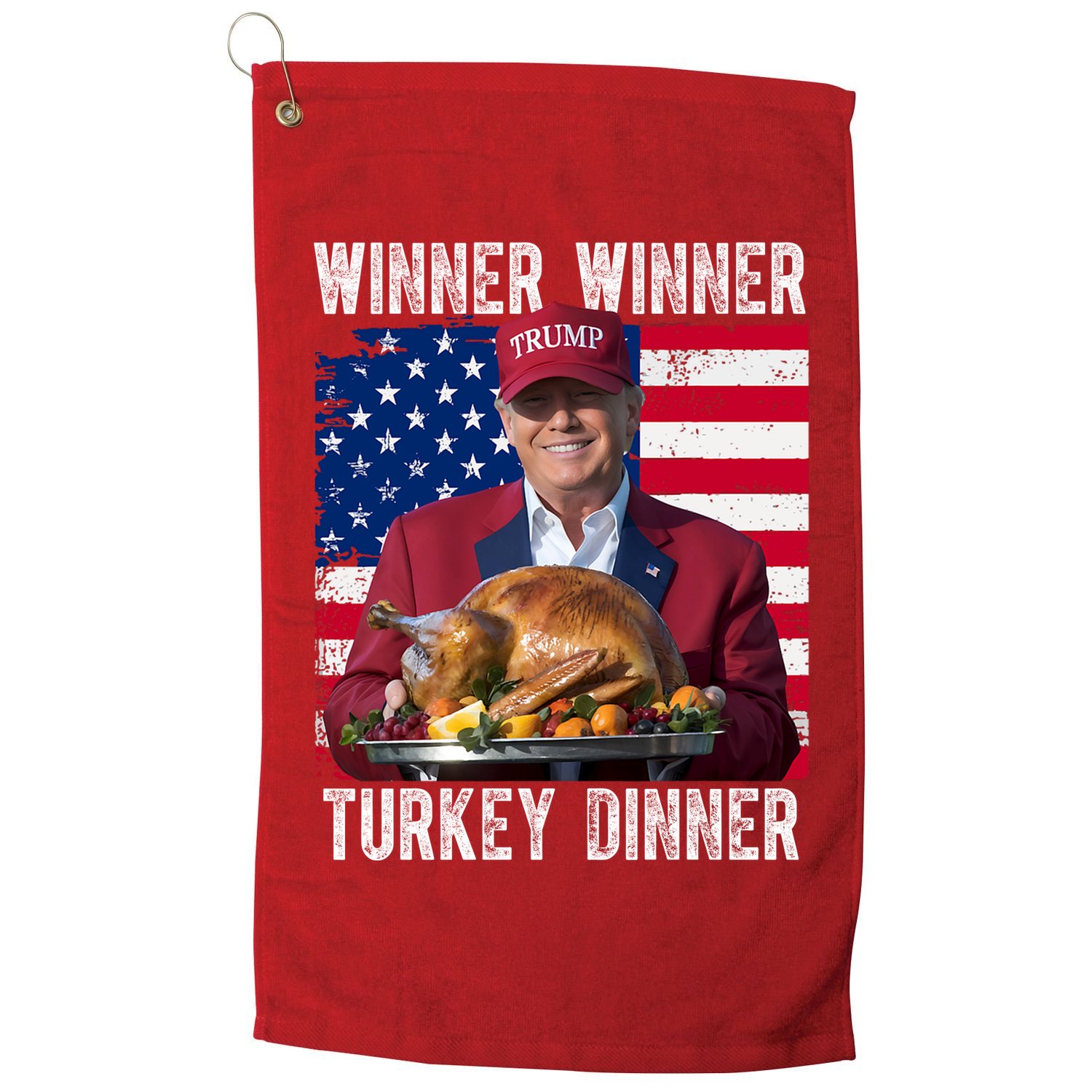 Winner Winner Turkey Dinner Funny Trump Usa Golf Towel