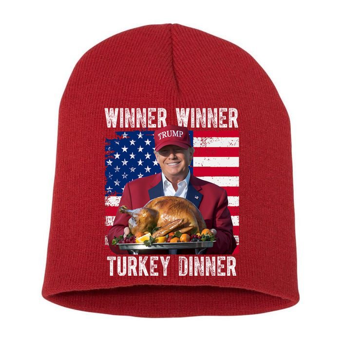 Winner Winner Turkey Dinner Funny Trump Usa Short Acrylic Beanie