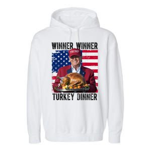 Winner Winner Turkey Dinner Funny Trump Usa Garment-Dyed Fleece Hoodie