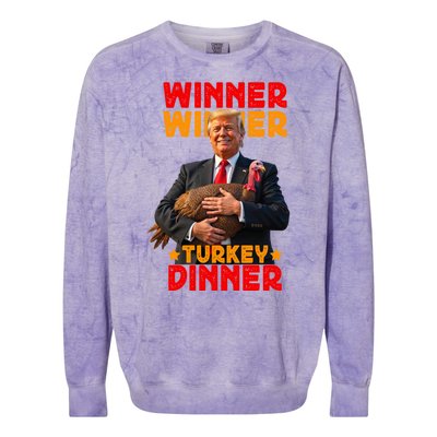 Winner Winner Turkey Dinner Funny Trump Thanksgiving Colorblast Crewneck Sweatshirt