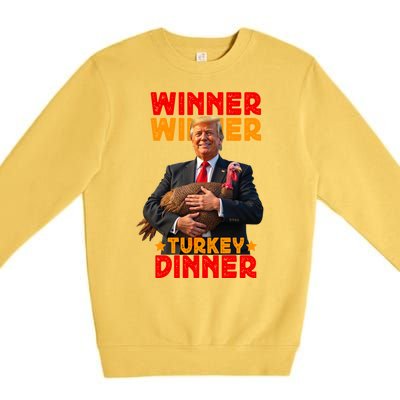 Winner Winner Turkey Dinner Funny Trump Thanksgiving Premium Crewneck Sweatshirt