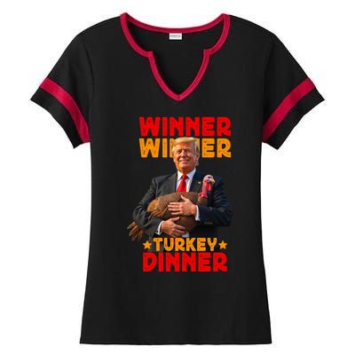 Winner Winner Turkey Dinner Funny Trump Thanksgiving Ladies Halftime Notch Neck Tee