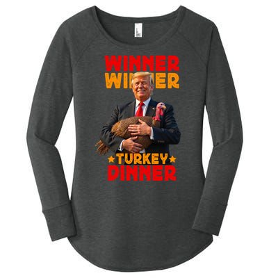 Winner Winner Turkey Dinner Funny Trump Thanksgiving Women's Perfect Tri Tunic Long Sleeve Shirt