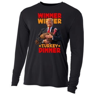 Winner Winner Turkey Dinner Funny Trump Thanksgiving Cooling Performance Long Sleeve Crew