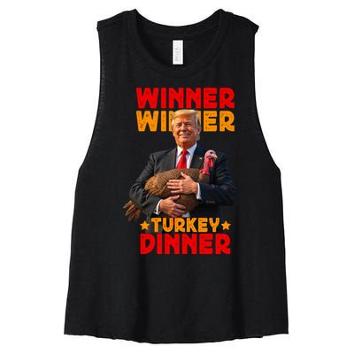 Winner Winner Turkey Dinner Funny Trump Thanksgiving Women's Racerback Cropped Tank