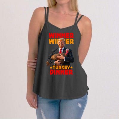 Winner Winner Turkey Dinner Funny Trump Thanksgiving Women's Strappy Tank