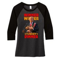 Winner Winner Turkey Dinner Funny Trump Thanksgiving Women's Tri-Blend 3/4-Sleeve Raglan Shirt