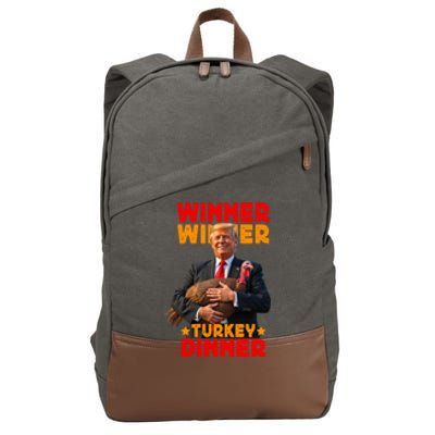 Winner Winner Turkey Dinner Funny Trump Thanksgiving Cotton Canvas Backpack