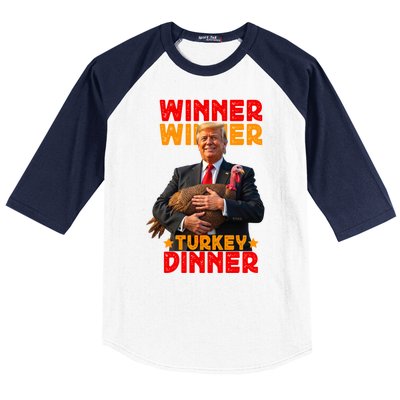 Winner Winner Turkey Dinner Funny Trump Thanksgiving Baseball Sleeve Shirt