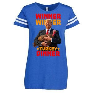 Winner Winner Turkey Dinner Funny Trump Thanksgiving Enza Ladies Jersey Football T-Shirt