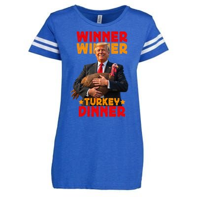 Winner Winner Turkey Dinner Funny Trump Thanksgiving Enza Ladies Jersey Football T-Shirt