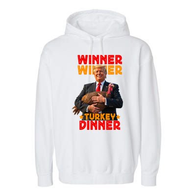 Winner Winner Turkey Dinner Funny Trump Thanksgiving Garment-Dyed Fleece Hoodie