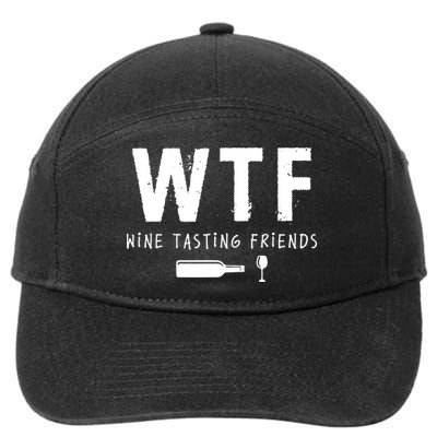 WTF Wine Tasting Friends Funny Wine Lovers 7-Panel Snapback Hat