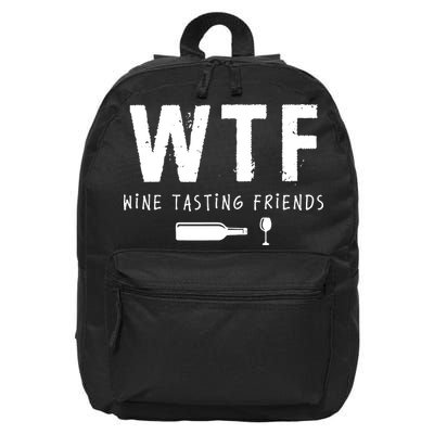 WTF Wine Tasting Friends Funny Wine Lovers 16 in Basic Backpack
