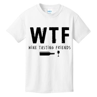 WTF Wine Tasting Friends Funny Wine Lovers Kids T-Shirt