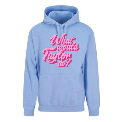 What Would Taylor Do Cool Pink Feminine Aesthetic Unisex Surf Hoodie