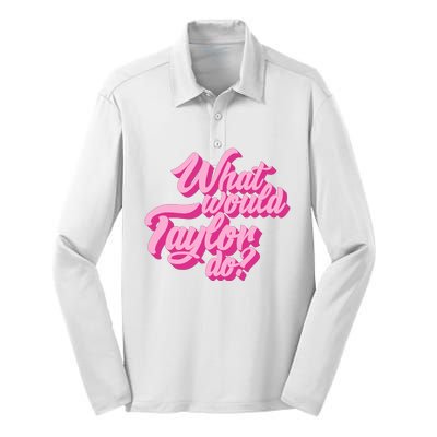 What Would Taylor Do Cool Pink Feminine Aesthetic Silk Touch Performance Long Sleeve Polo