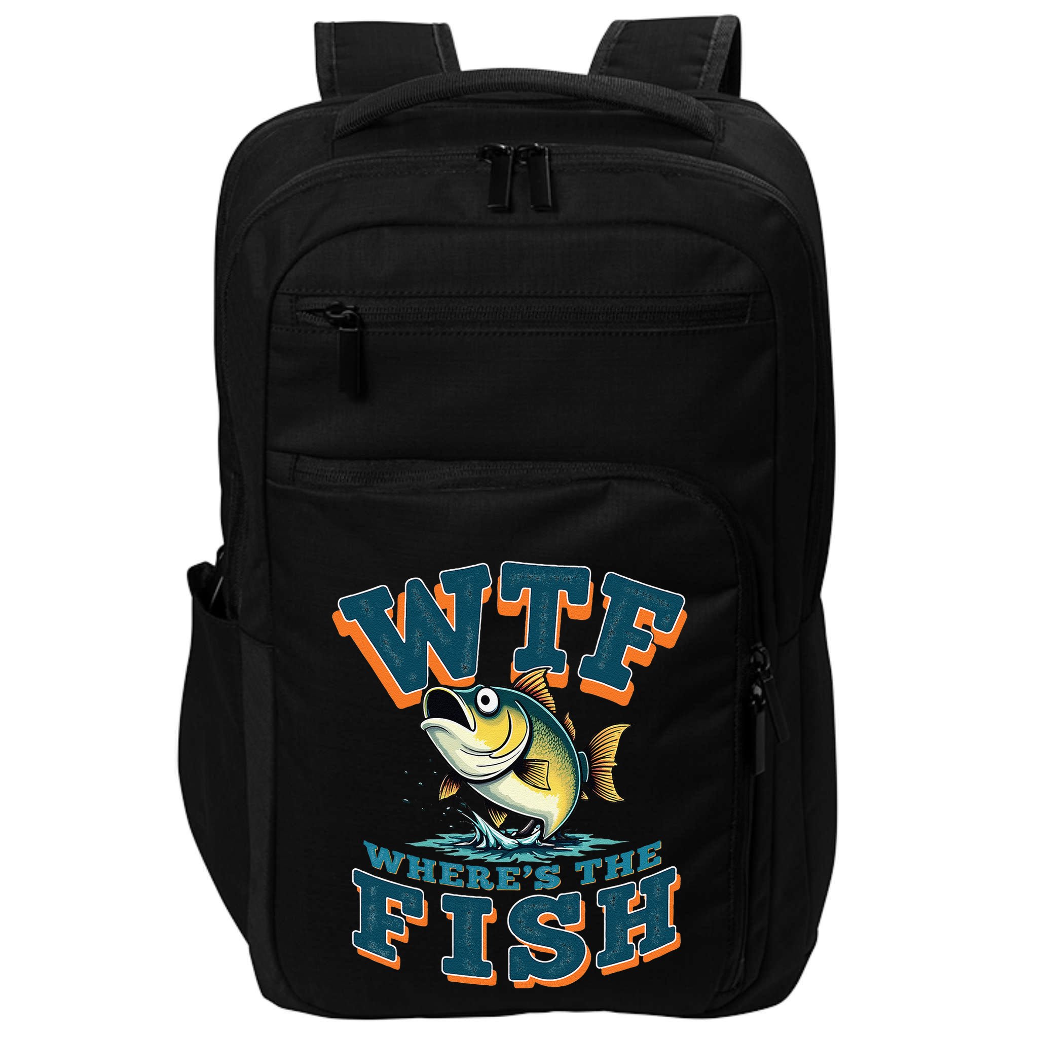 Wtf WhereS The Fish Funny Fishing Gifts Fathers Day Impact Tech Backpack