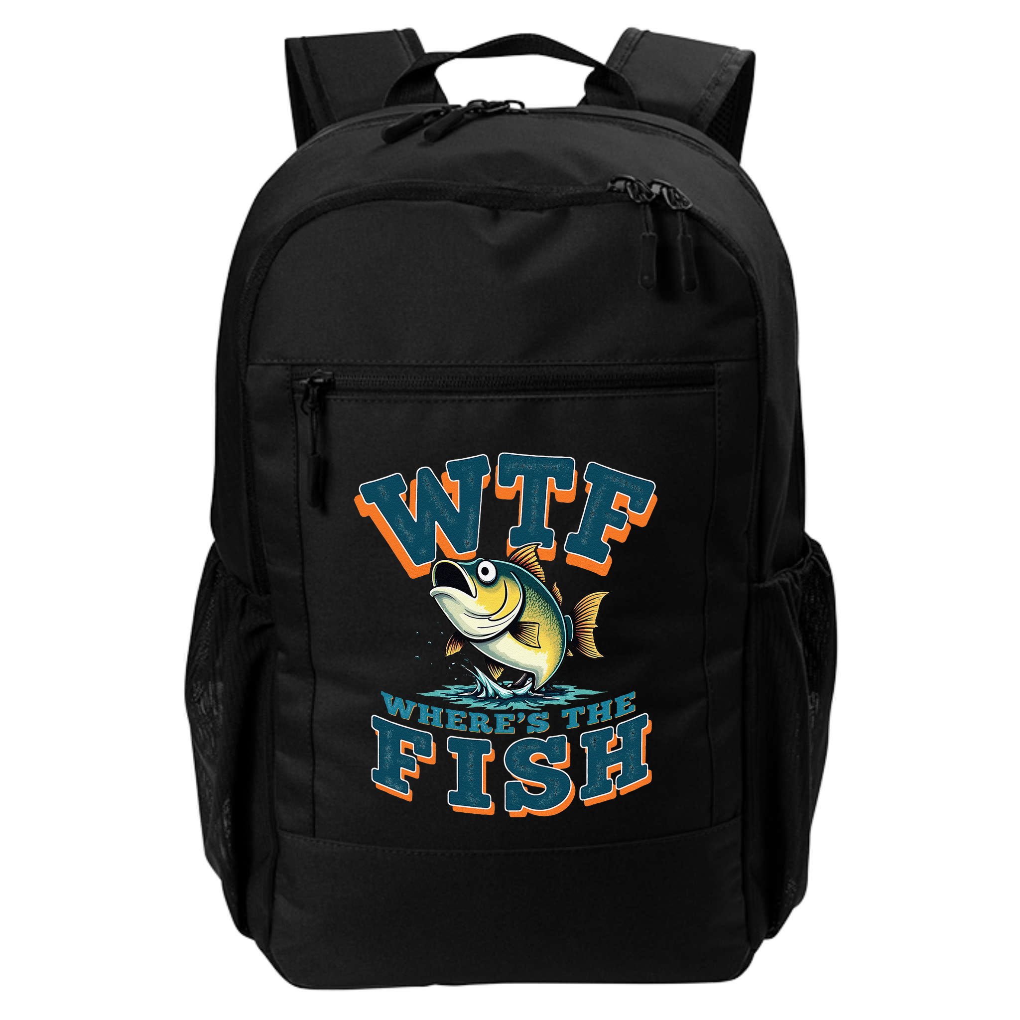 Wtf WhereS The Fish Funny Fishing Gifts Fathers Day Backpack