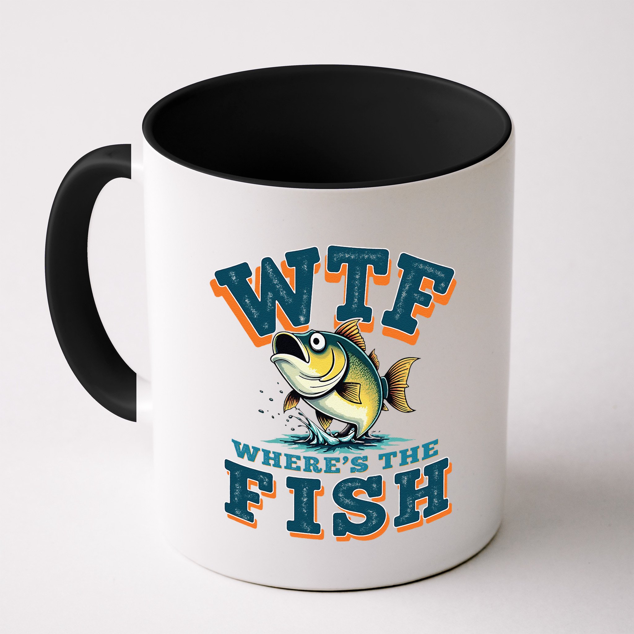 Wtf WhereS The Fish Funny Fishing Gifts Fathers Day Mug