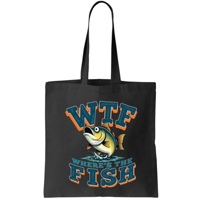 Wtf WhereS The Fish Funny Fishing Gifts Fathers Day Bag